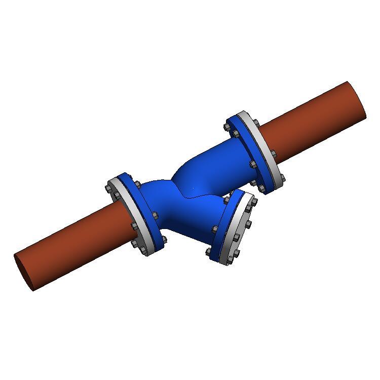 Y型过滤器-法兰式/自适应，BIM参数化Revit族