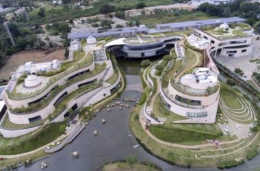 BIM建筑|仿若身处绿色稻田办公,科技彰显天然气力的泰坦办公中间-BIM建筑网