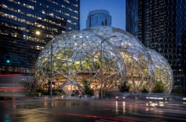 BIM建筑|夜幕中一串宏大而敞亮的泡泡:亚马逊总部球形餐厅-BIM建筑网