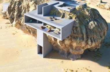 BIM建筑|“岩石中的屋子”：混凝土板的有机几何切割-BIM建筑网