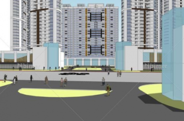 Sketchup规划模型|高层住宅小区规划,现代风格-BIM建筑网