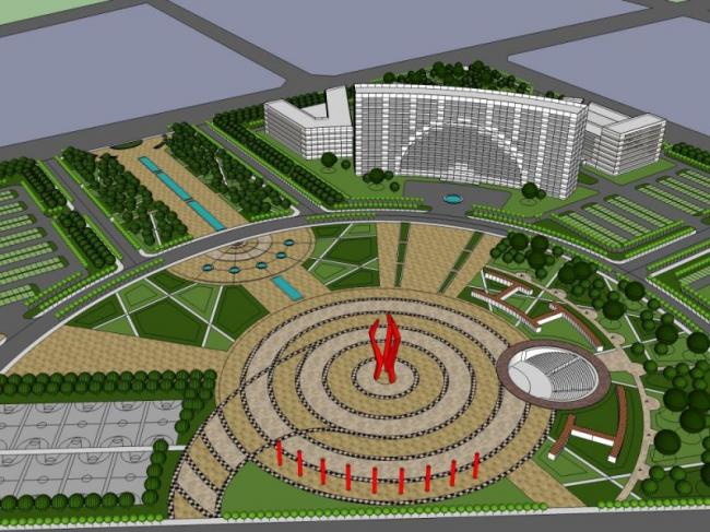 Sketchup规划模型|城市设计,现代风格 Sketchup规划模型|城市设计,现代风格