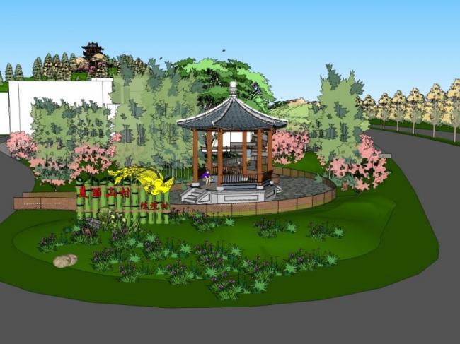 Sketchup规划模型|村庄规划,中式风格 Sketchup规划模型|村庄规划,中式风格