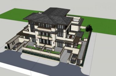 Sketchup别墅模型|多层住宅,居住建筑,双拼别墅,草原风格-BIM建筑网