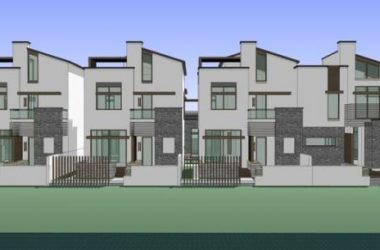 Sketchup别墅模型|联排别墅,朱家角住宅,新中式风格-BIM建筑网