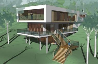 Sketchup别墅模型|山地独栋别墅,现代风格-BIM建筑网
