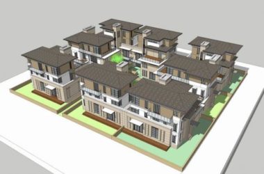 Sketchup别墅模型|合院别墅,草原风-BIM建筑网