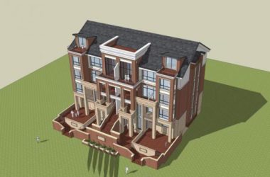 Sketchup别墅模型|双拼别墅,新中式风格-BIM建筑网