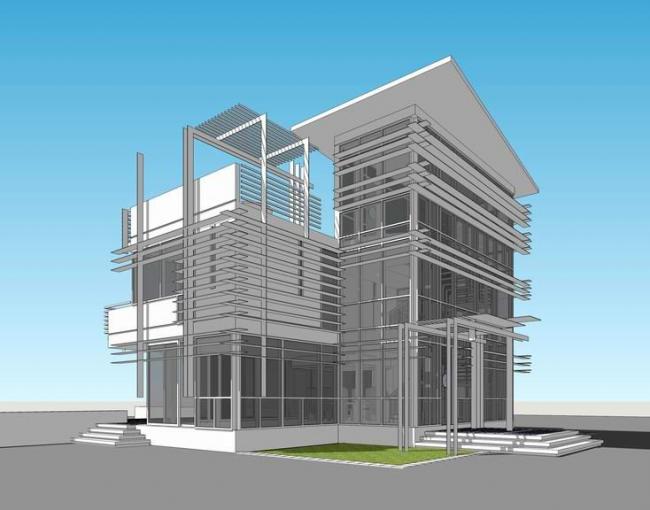 Sketchup别墅模型|独栋别墅,现代风格 Sketchup别墅模型|独栋别墅,现代风格