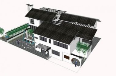Sketchup别墅模型|住宅设计,别墅,新中式风格,景观设计-BIM建筑网