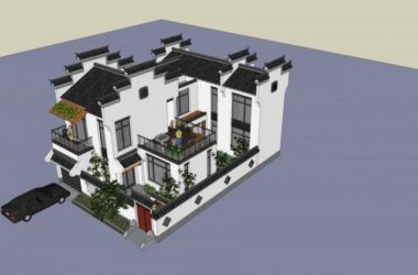 Sketchup别墅模型|独栋别墅,中式风格-BIM建筑网