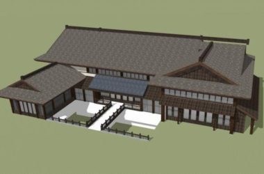 Sketchup别墅模型|独栋别墅,会所,草原风,中式风格-BIM建筑网