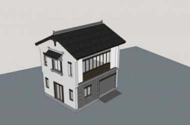 Sketchup别墅模型|独栋别墅,中式风格,多层,居住建筑-BIM建筑网