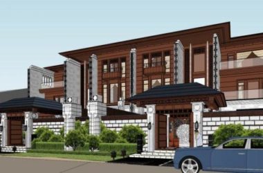 Sketchup别墅模型|联排别墅,中式风格-BIM建筑网