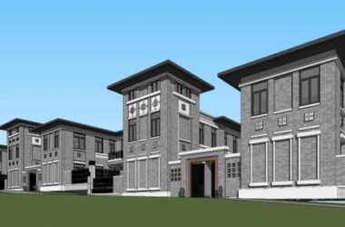 Sketchup别墅模型|民国风,合院别墅,中式风格-BIM建筑网