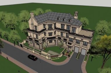 Sketchup别墅模型|独栋别墅,法式古典风格-BIM建筑网