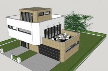 Sketchup别墅模型|独栋别墅,现代风格-BIM建筑网