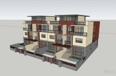 Sketchup别墅模型|居住建筑,双拼别墅,联排别墅,现代风格-BIM建筑网