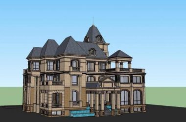 Sketchup别墅模型|独栋别墅,法式古典风格-BIM建筑网