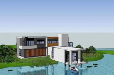Sketchup别墅模型|山地临湖别墅,现代风格-BIM建筑网