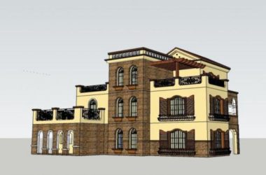 Sketchup别墅模型|独栋别墅,西班牙风格,古典风格-BIM建筑网
