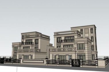 Sketchup别墅模型|联排别墅,古典欧式风格-BIM建筑网