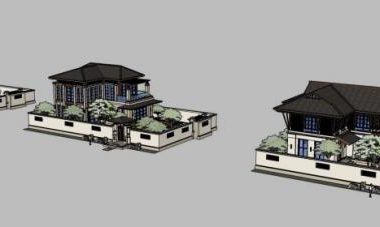 Sketchup别墅模型|独栋别墅,东南亚风格-BIM建筑网
