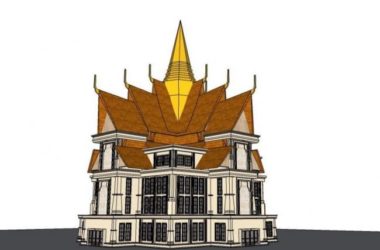 Sketchup别墅模型|独栋别墅,泰式风格-BIM建筑网