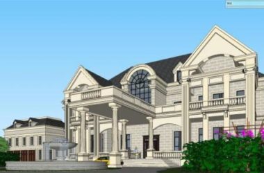 Sketchup别墅模型|独栋别墅,法式古典风格-BIM建筑网