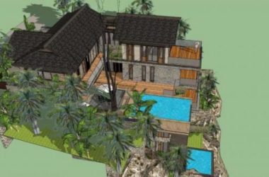 Sketchup别墅模型|叠拼别墅,新中式风格,居住建筑-BIM建筑网