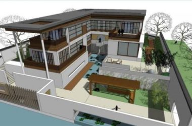 Sketchup别墅模型|独栋别墅,别院,中式风格-BIM建筑网
