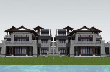 Sketchup别墅模型|联排别墅,中式风格,酒店-BIM建筑网