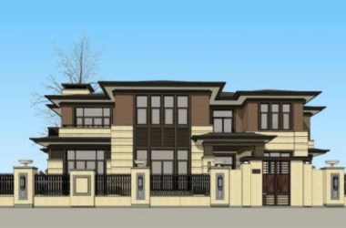 Sketchup别墅模型|独栋别墅,南入,新中式风格-BIM建筑网