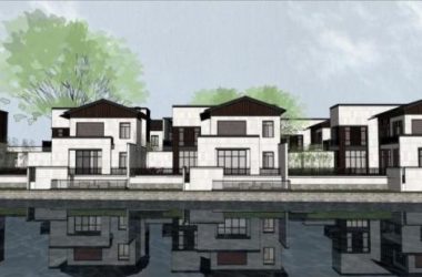 Sketchup别墅模型|联排别墅,新中式风格-BIM建筑网