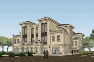 Sketchup别墅模型|四拼别墅,法式古典风格-BIM建筑网