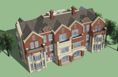 Sketchup别墅模型|双拼别墅,英式风格,古典风格-BIM建筑网