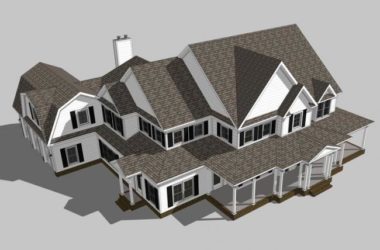 Sketchup别墅模型|独栋别墅,美式风格-BIM建筑网