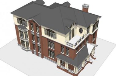 Sketchup别墅模型|独栋别墅,古典风格-BIM建筑网