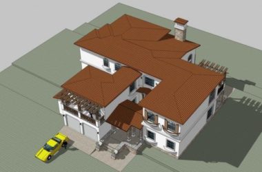 Sketchup别墅模型|独栋别墅,古典风格,西班牙风格-BIM建筑网