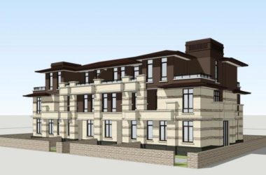 Sketchup别墅模型|联排别墅,法式古典风格-BIM建筑网