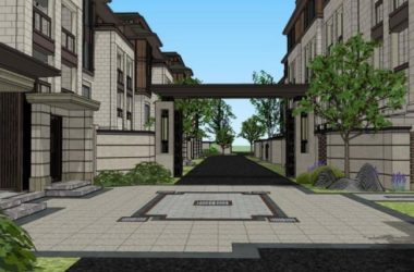 Sketchup别墅模型|联排别墅,新古典风格-BIM建筑网