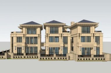 Sketchup别墅模型|叠拼别墅,法式风格,古典风格-BIM建筑网