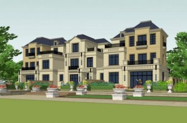 Sketchup别墅模型|联排别墅,法式古典风格-BIM建筑网