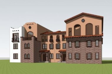 Sketchup别墅模型|联排别墅,西班牙风格,古典风格-BIM建筑网