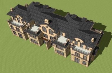 Sketchup别墅模型|联排别墅,法式风格古典风格-BIM建筑网