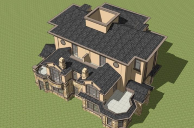 Sketchup别墅模型|双拼别墅,法式古典风格-BIM建筑网
