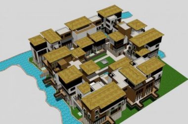 Sketchup别墅模型|联排别墅,东南亚风格-BIM建筑网