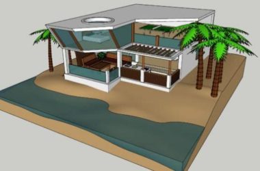 Sketchup别墅模型|独栋别墅,海边,现代风格-BIM建筑网