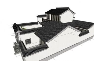 Sketchup别墅模型|独栋别墅,中式风格-BIM建筑网