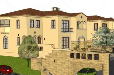 Sketchup别墅模型|双拼别墅,古典风格,西班牙风格-BIM建筑网